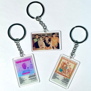 Glastiere Acryl Schlüsselbund doppelseitiger Schlüsselring, Englisch Indie Rock Band Glastiere Popmusik Schlüsselring Geschenk Verzierung Dekor