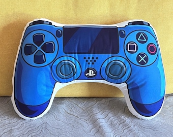 Almofada azul em formato de controle de videogame, presente de Natal para gamer, presente para fãs de videogame, almofada em formato de controle, decoração para sala de jogos, sala de estar e quarto.