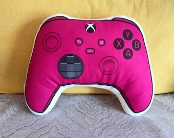 Almofada para controle de videogame rosa escuro, presente de Natal para gamers geeks, presente de videogame, almofada para controle rosa, decoração para sala de jogos