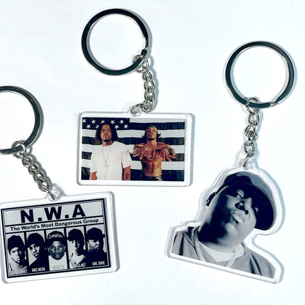 Acrylic Keychain Double Sided Keyring, American Rapper Hip Hop Ornament, Keyring, Rapper Gift Decor