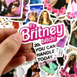 Britney Spears Assorted Stickers, American Pop Singer Pop Music Random Non-Repeated Waterproof Removable Cartoon Celebrity Stickers image 2