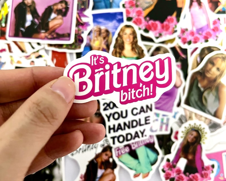 Britney Spears Assorted Stickers, American Pop Singer Pop Music Random Non-Repeated Waterproof Removable Cartoon Celebrity Stickers image 2