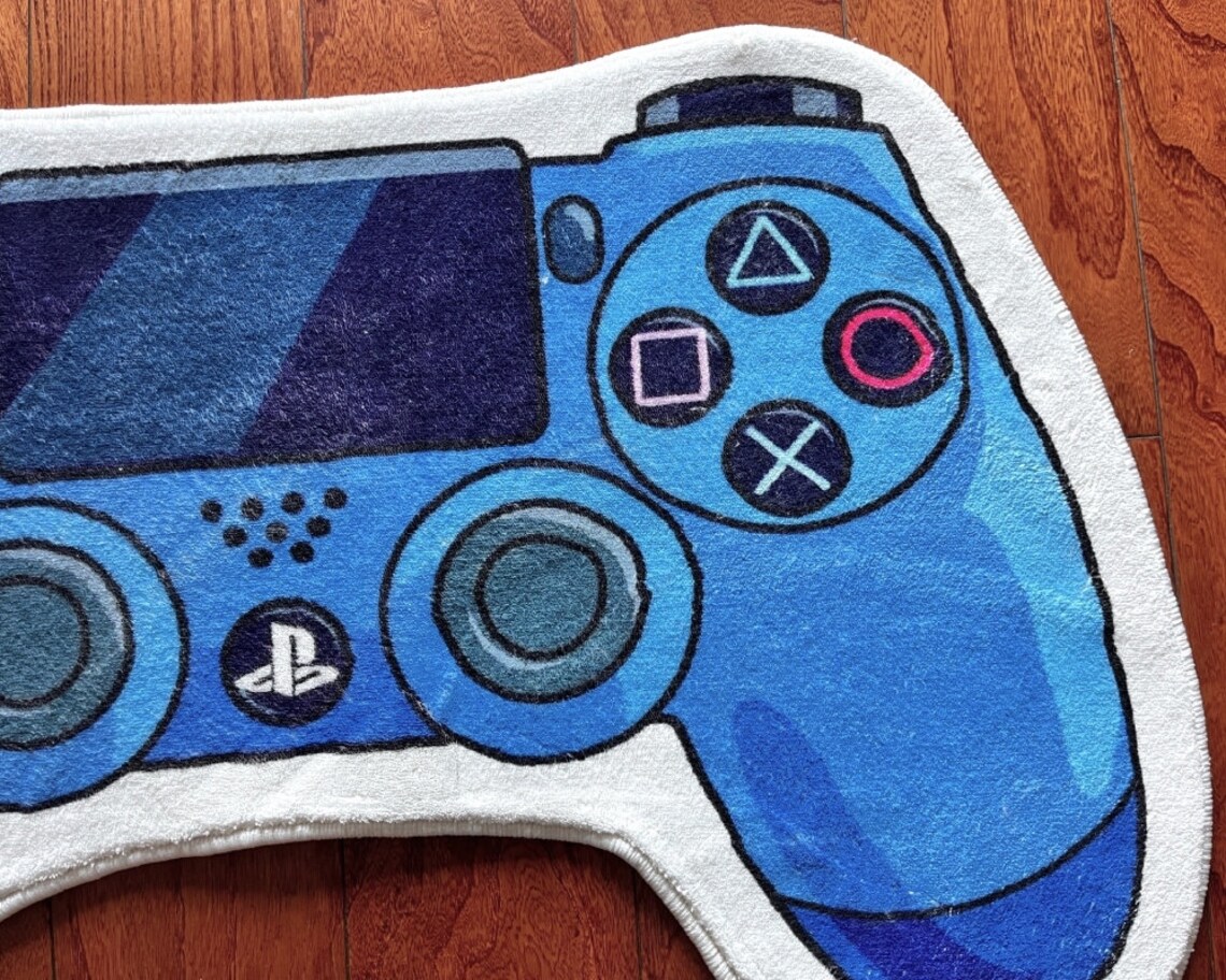 Controller Rugs Blue Game Controller Tufted Rug, Christmas Gift for Gamer, Video Game ...