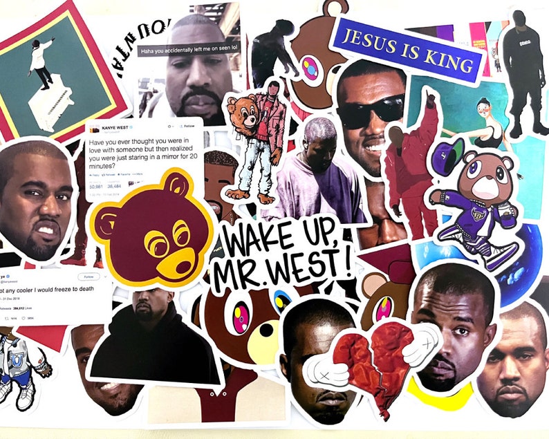 Ye Sticker Dropout Bear Ye Assorted Stickers, American Rapper Hip Hop Random Non ...