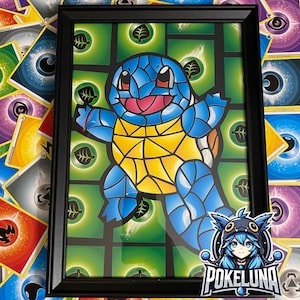 Handgemachtes Mosaik aus TCG Energiekarten | Einzigartiges Kunstwerk aus Sammelkarten | Deko Bild | Wandkunst | Geschenk für Fans