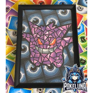 Handgemachtes Mosaik aus TCG Energiekarten | Einzigartiges Kunstwerk aus Sammelkarten | Deko Bild | Wandkunst | Geschenk für Fans