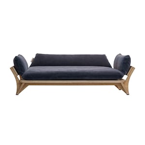 Medium Size Raised Pet Sofa, Wooden Elevated Dog and Cat Bed, Ergonomic Pet Cot, Nordic Pet Furniture, Winter Gray Pillow Dog Bed