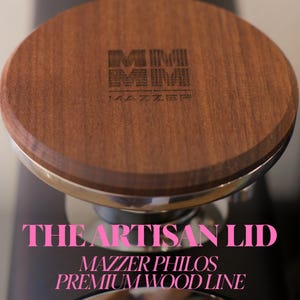 Mazzer Philos Grinder Artisan Lid – Upgraded Handcrafted Solid Wood Top Lid in Walnut or Oak with Engraved Logo