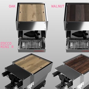 THE PROTECTOR 2.0 - La Marzocco Linea Mini R/Mini/Micraカップトレイ用CNC無垢材カップトレイカバー - オークウォールナット仕上げ Linea Mini R