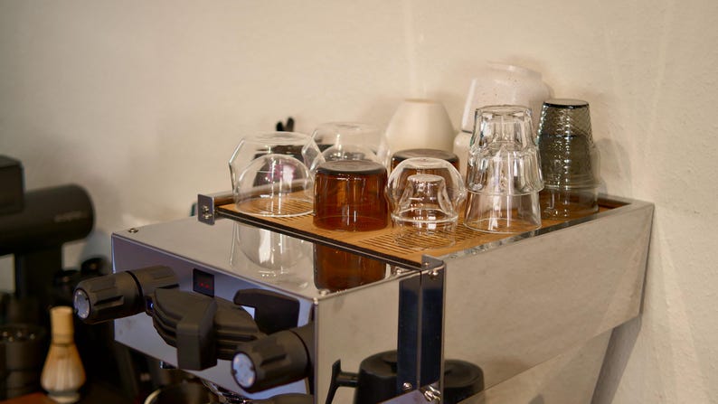 THE PROTECTOR 2.0 - La Marzocco Linea Mini R/Mini/Micraカップトレイ用CNC無垢材カップトレイカバー - オークウォールナット仕上げ 画像 12