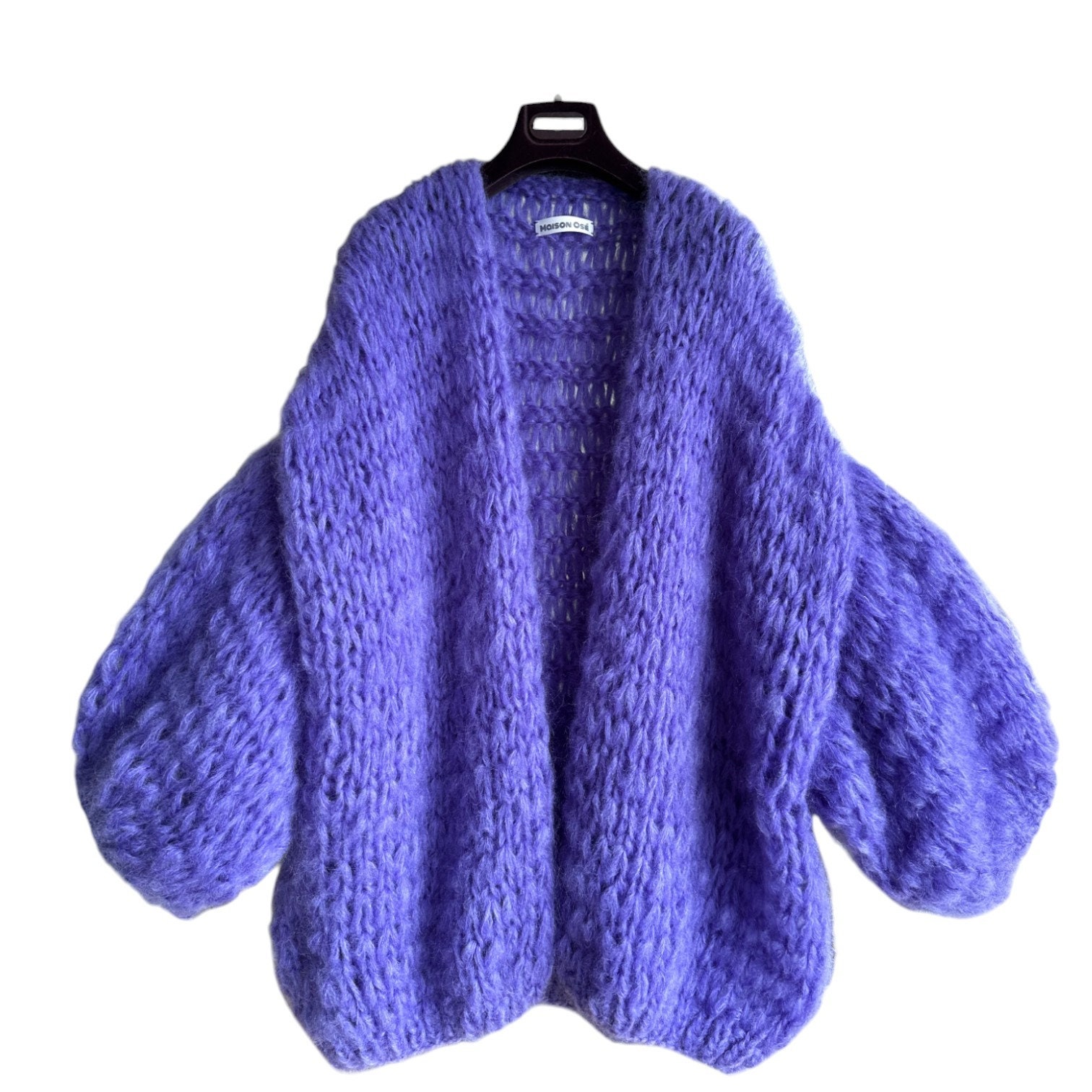 Purple chunky knit cardigan discount