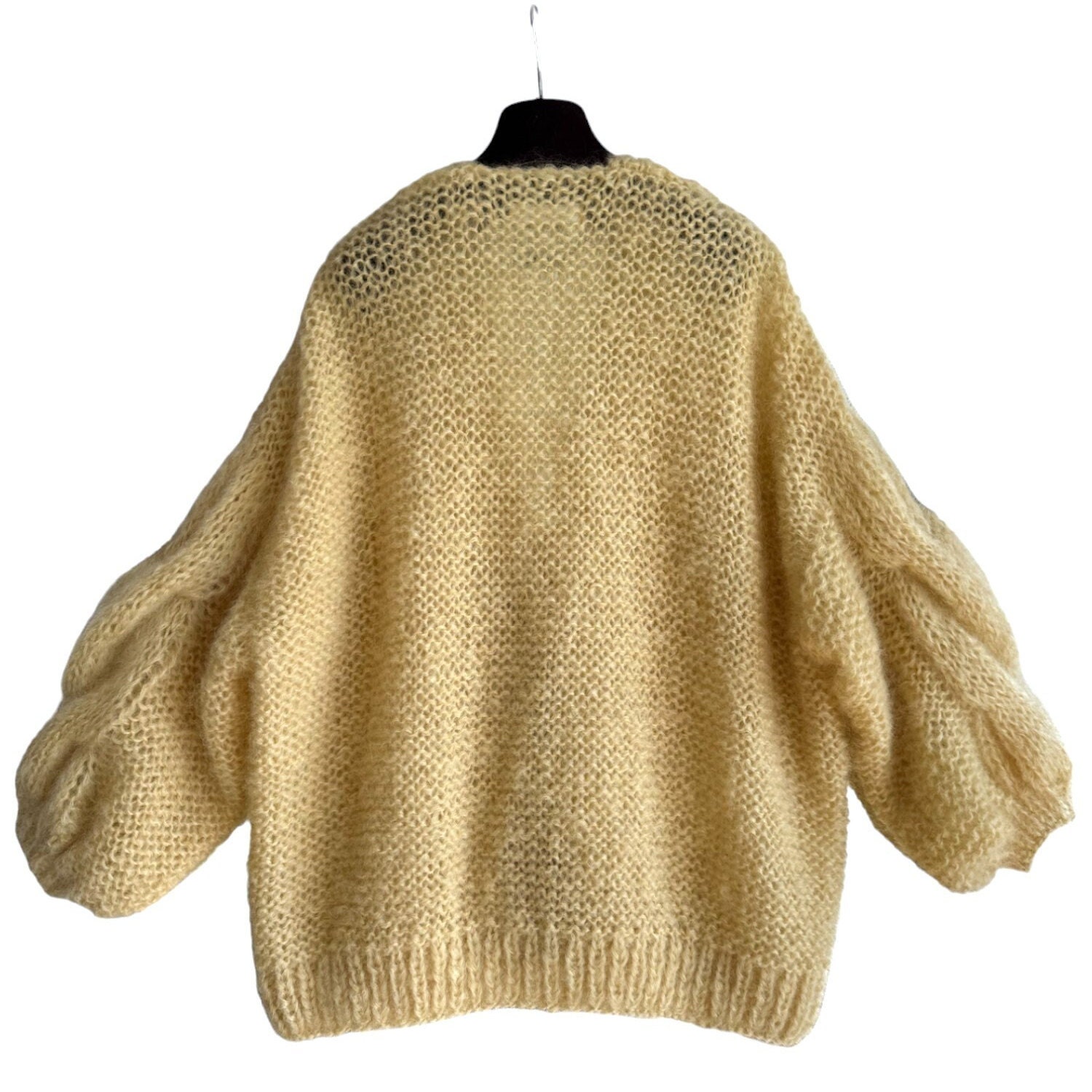 Mohair Cardigan in Vanilla Yellow With Buttons - Etsy