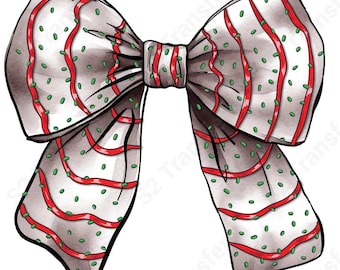 Christmas Cake Bow - DTF Transfer