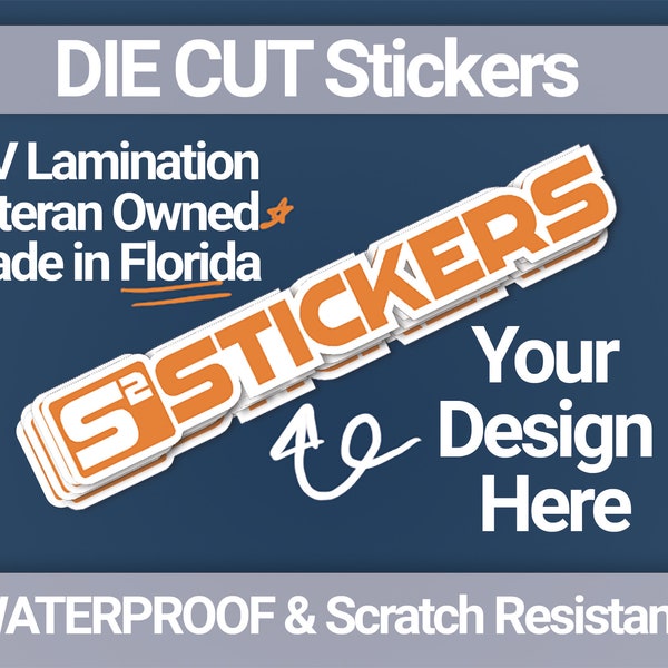 Custom Vinyl Stickers Cut To Any Shape or Size - Waterproof die-cut made to last outdoors on tumblers laminated permanent business sticker