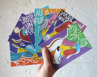 WILD POP TRIBE, set of 6 postcards