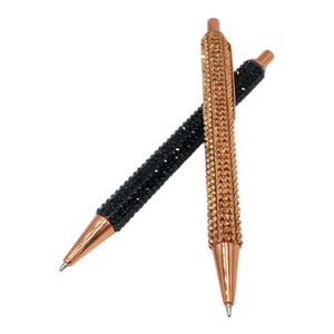 Swarovski Crystal-Studded Pens in Elegant Black and Gold Colors - Pens with Style and Elegance