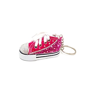 Personalized Converse Shoe Keychain with Swarovski Crystals – Handmade, Sparkly, and Unique. Sharm with Swarovski, Keychain Accessory