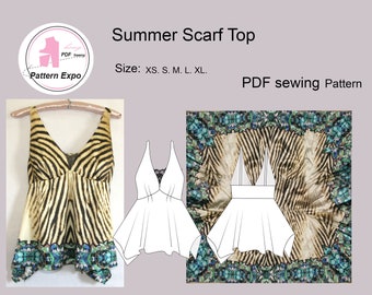Silk Scarf Cami Top Sewing Pattern (PDF)