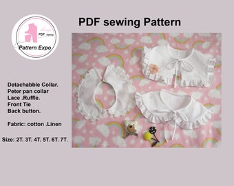 Detachable Collar Sewing Pattern: Lace & Ruffle Styles (PDF Pattern)
