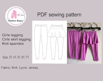 Girl's Legging & Skirted Legging Sewing Pattern (PDF Download)