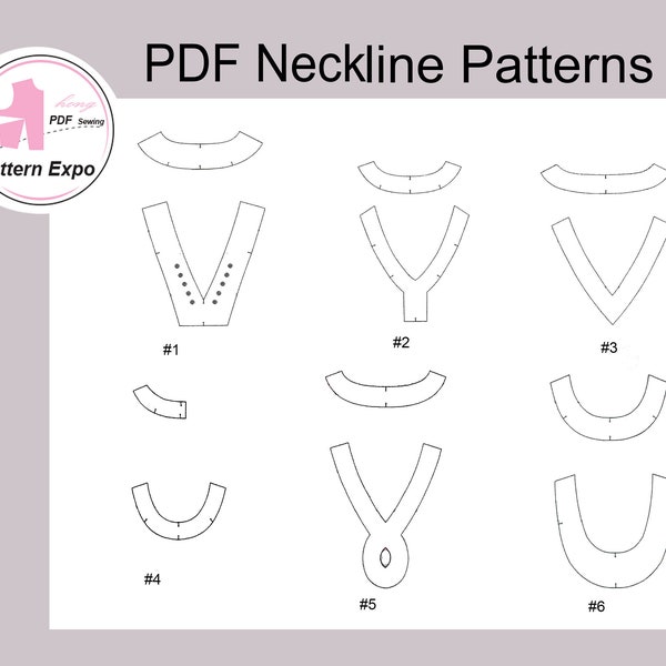 Neckline /collar/PDF patterns/Design your own Neckline Beaded/Jewelry necklines