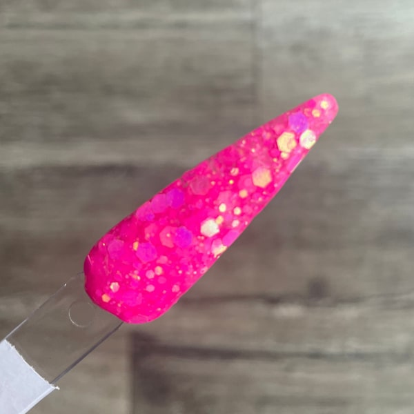 Bombshell - dip powder, dip powder for nails, nail dip, dip nail powder,acrylic, nails, nail,  dip powders, glow, hot pink, glow in dark