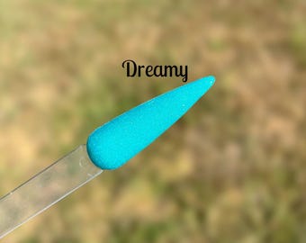 Dreamy- dip, nail dip powder, dipping powder, nail dip, nails, dip powder for nails, blue nails, blue, shimmer, dipping powder