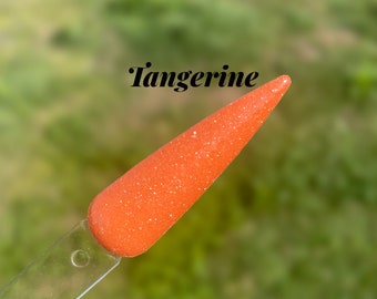 Tangerine- nail dip, dipping powder, nail dip powder, nail dips, glitter nails, neon , nails, shimmer, orange