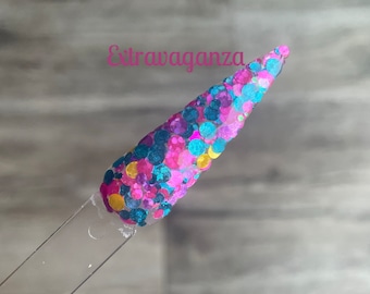 Extravaganza - dip powder, blue, pink, dip powder for nails, nail dip, dip nail powder, nails, manicure, nail,  dip powders, dip