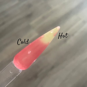 Sorbet- nail dip powder, thermal dip, color change, dipping powder, nail dipping, red, yellow nails, nails, dip powder for nails