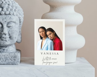 Maid of Honor Request Card Printable - Minimalist Bridesmaid Request Set - Polaroid Personalized with Image, Name and Text