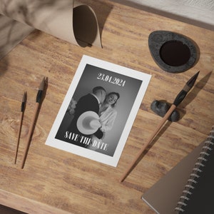 Minimalist save the date card - wedding invitation card as a template - DIN A4 wedding invitation cards - simple wedding invitation