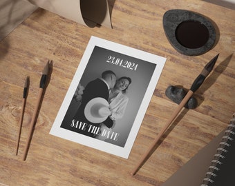 Minimalist save the date card - wedding invitation card as a template - DIN A4 wedding invitation cards - simple wedding invitation