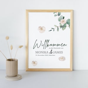 Welcome sign wedding eucalyptus, welcome banner, entrance sign wedding, welcome wedding, wedding sign welcome