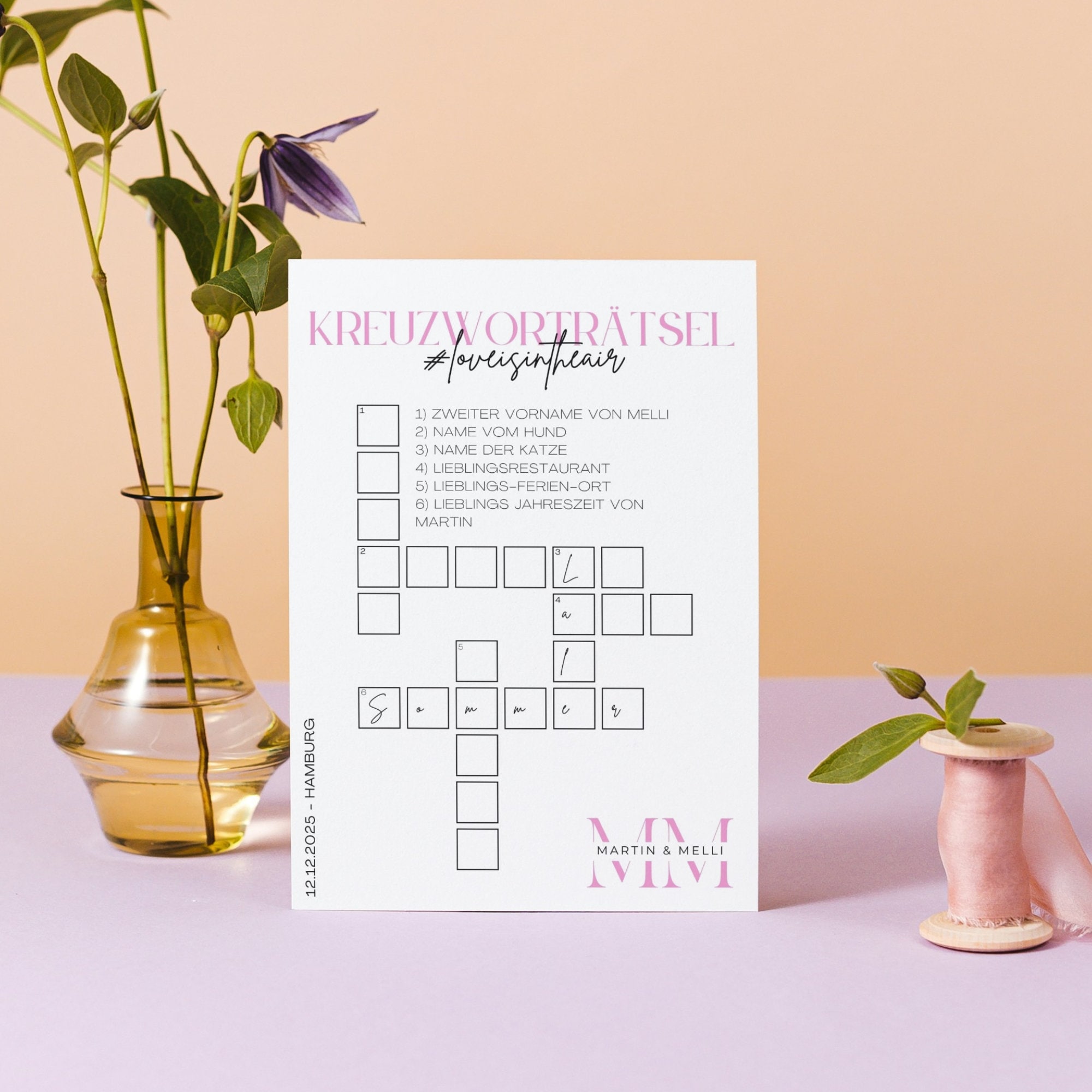 Kreuzwortrtsel Hochzeit deutsch - Schwedenrtsel Idee - Hochzeitsspiel DIN  A4 zum Herunterladen - JGA Spiele Idee - bereinstimmungsspiel - Etsy.de