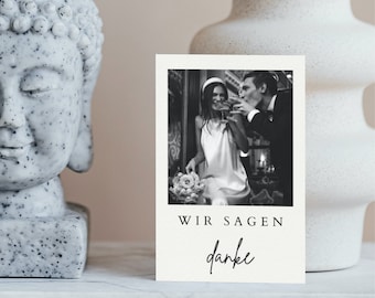 Thank you card wedding boho - Polaroid picture template as a photo card - thank you groomsmen and for the wedding guests - wedding invitations