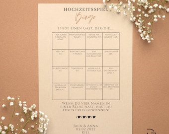 Paper Wedding Bingo German - Bingo Game - Wedding Bingo Card - Wedding Quiz - Wedding Game - Party Bingo Cards - Wedding Stationery