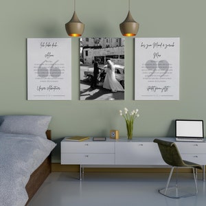 Votos de boda personalizados para enmarcar - votos de boda impresos en papel - matrimonio como imágenes de decoración de pared - juego de carteles de pared de varias partes