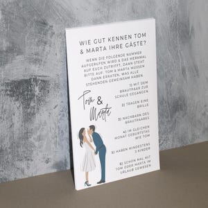 How well do you know your guests? Game with the bride and groom icon - Wedding quiz A4 - Getting to know each other game for wedding guests - Wedding game for the bride and groom