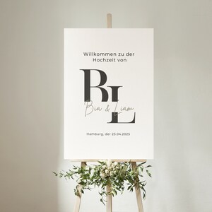Minimalist welcome sign for the wedding - entrance sign wedding - welcome sign - paper signpost as a display