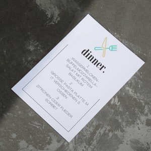 Menükarte Hochzeit Set zum Drucken - Hochzeitsmenü Karten mit Speisekarte, Barkarte, Snackbar & Dessertkarte - Tischkarte für Hochzeitsgäste