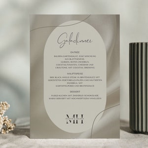 Minimalist wedding menu cards as Canva template - 2 wedding menu cards to print out - simple DIN A4 place card with sunflowers