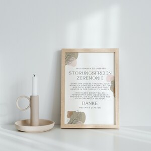 Unplugged Zeremonie Hinweisschild für die Gäste - Handyfreie Trauung Karte Deutsch - Hochzeitsschild personalisiert in zwei Canva Designs