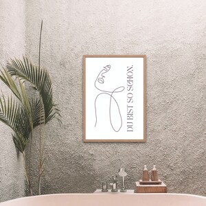 Targa "Sei bella" per matrimoni - Targa minimalista per matrimoni come decorazione per la toilette - Targa informativa per le donne - Supporto personalizzato