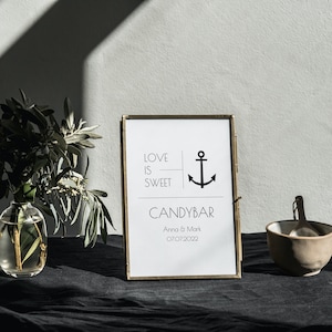 Candy bar wedding template to print out - candy bar standee as DIN A4 sign - sweets wedding buffet sign - dessert bar sign
