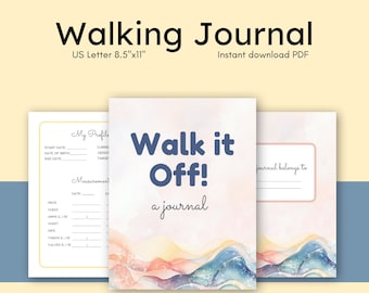 Walking Journal, Printable Step Tracker, Weight Loss Diary, Step Tracker, Printable Step Log, Lose Weight by Walking, Women Workout Planner