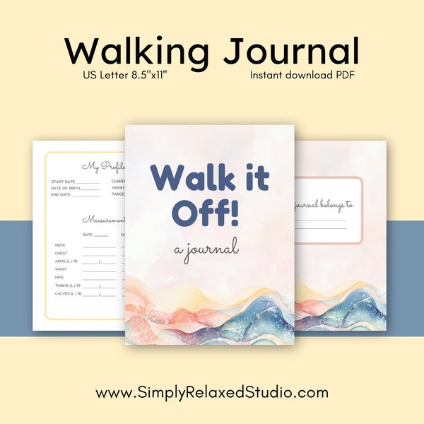 Walking Journal, Printable Step Tracker, Weight Loss Diary, Step Tracker, Printable Step Log, Lose Weight by Walking, Women Workout Planner