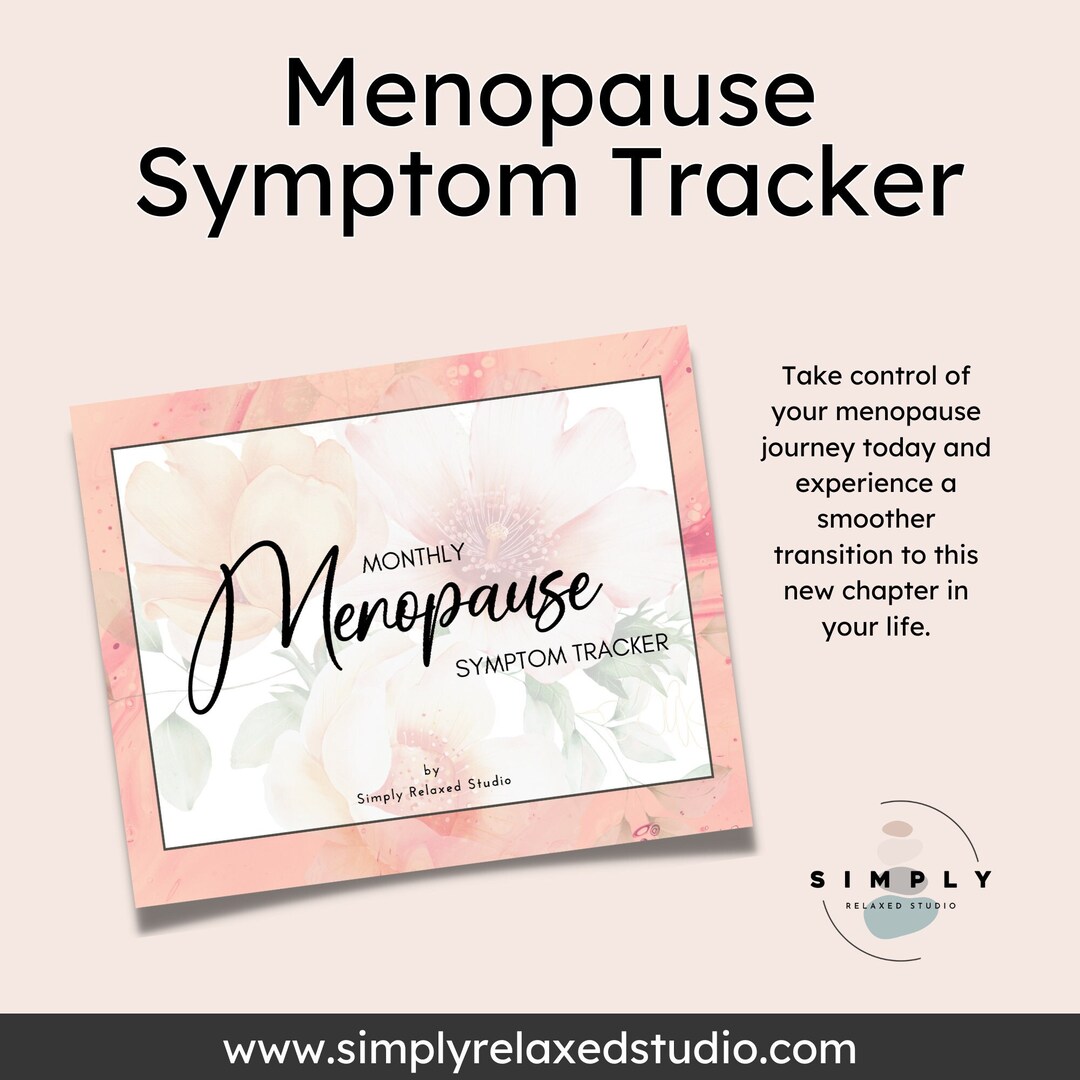 Menopause Symptom Tracker Printable Menopause Diary Track Menopause