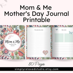 Diario de regalo para el Día de la Madre de mi hija, diario imprimible, regalo para mamá, diario digital para madre e hija, actividad para madre e hija
