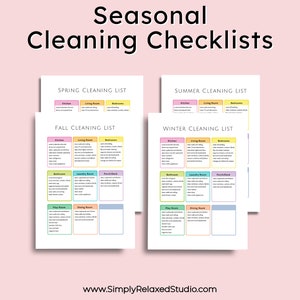 Cleaning Checklist Printable PDF, Seasonal Cleaning Checklist ...